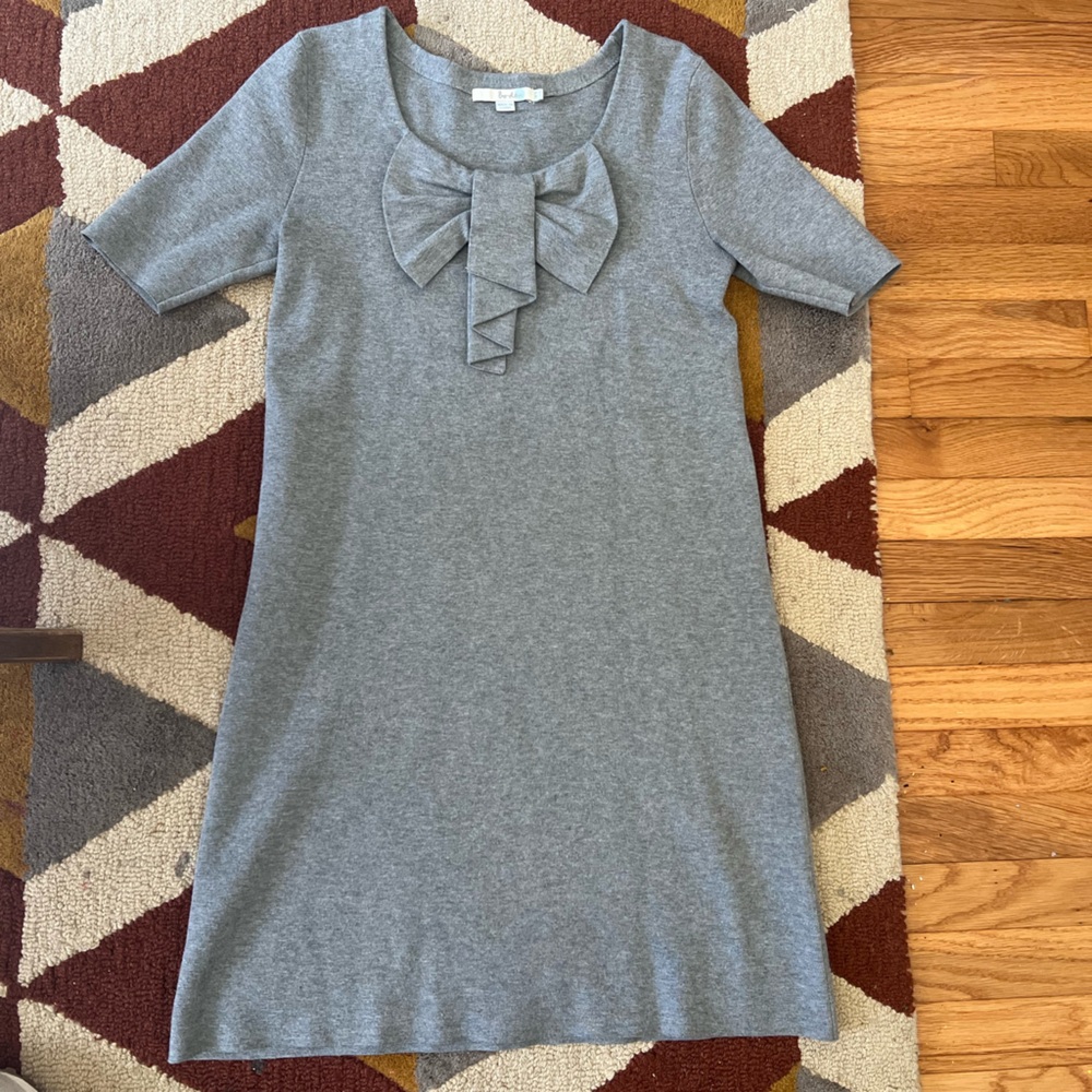 Boden Gray Calf Length Dress with Bow - Women’s Size 6 - Like New